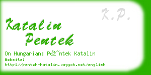 katalin pentek business card